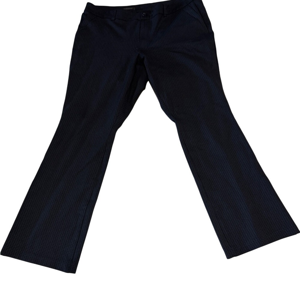 Kut‎ Trousers Bootcut Pants Women's 16W Navy Geometric Pattern Stretch